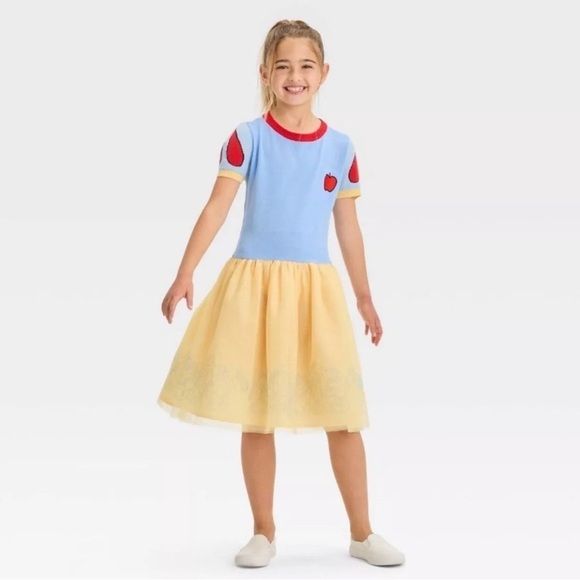 Snow White & the Seven Dwarfs Cosplay Costume Dress Blue/Yellow Girls Medium New - Picture 2 of 3